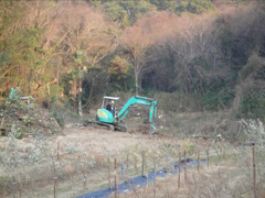 開墾途中の常楽防オリーブ畑の北側